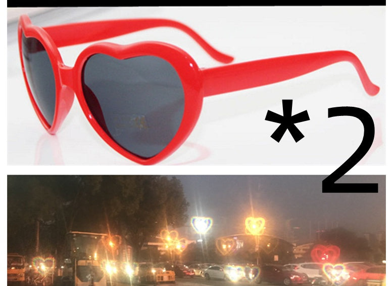 Heart-Shaped Light Diffraction Glasses