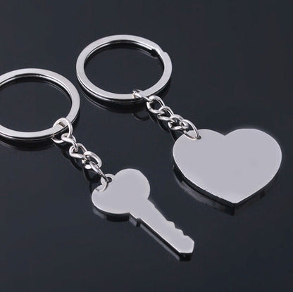 Heart and Key Shaped Love Keychain
