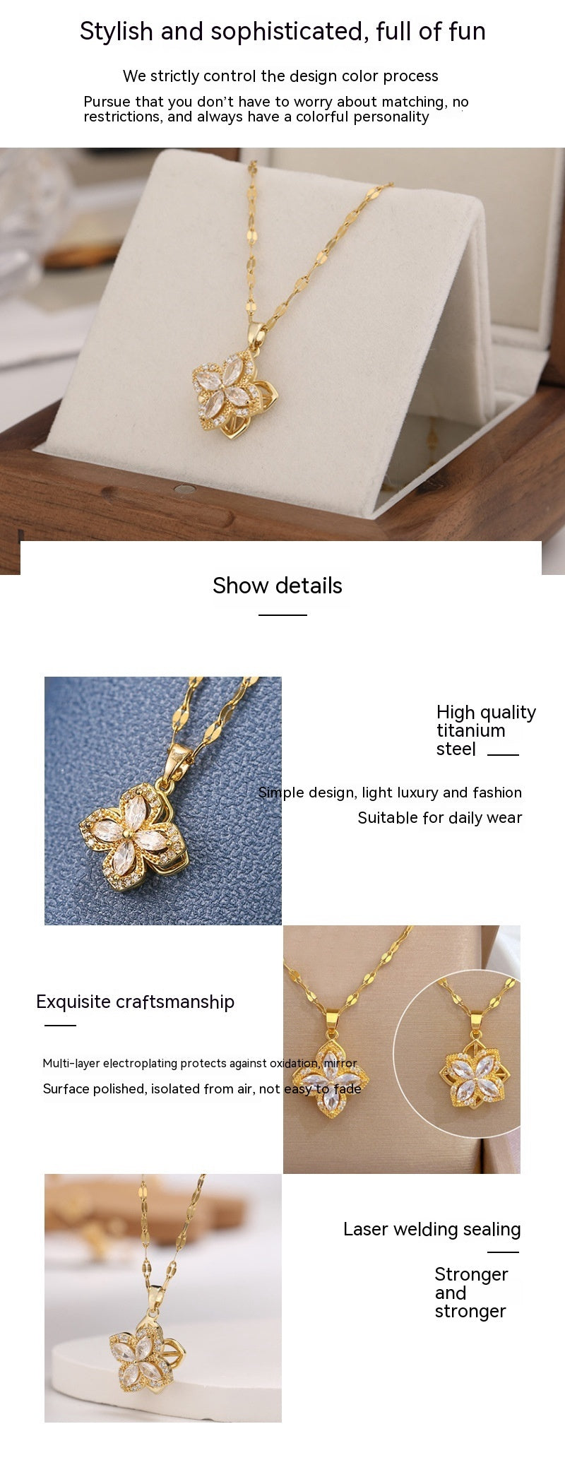 Rotating Clover Necklace