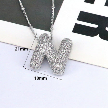 Bubble Balloon A-Z Letter Pendant Necklace