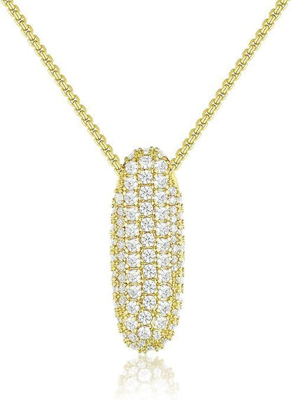 A-Z Zircon Balloon English Letter Necklace, Gold & Silver