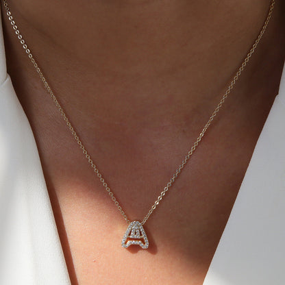 Gold-Plated A–Z English Letter Pendant Necklace