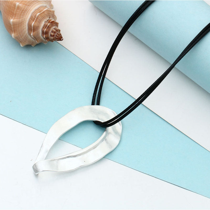 Drop Shape Pendant Oval Irregular Necklace