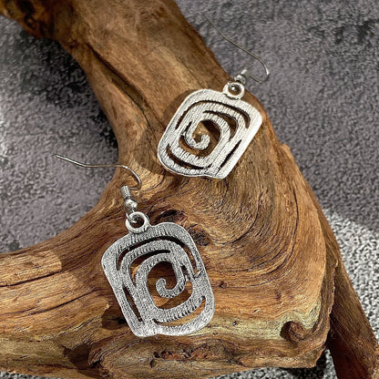 Irregular Spiral Pendant Earrings