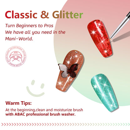 ABAC 24 Colors Christmas Nail Art Gel Kit – Ombre, Blooming Aura, No Wipe UV/LED