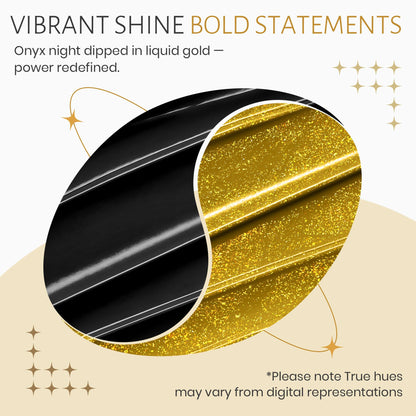 ABAC Solid Gel Nail Polish Set – Ombre Pat Painting Gel & Nail Art (Black & Glitter Dark Gold)