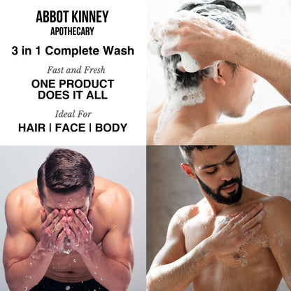 ABBOT KINNEY APOTHECARY Men's 3-in-1 Tea Tree Wash – 32oz, 3 Pack