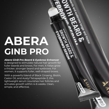 ABERA Ginb Advanced Growth Beard & Eyebrows Serum – Biotin, Acetyl Tetrapeptide-3 & Castor Oil (3 Boxes + Gift)