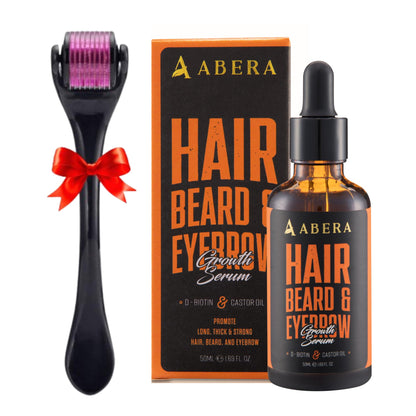 ABERA Hair Growth Serum – Natural Hair & Beard Support (Biotin & Castor Oil) | 1 Serum + Gift