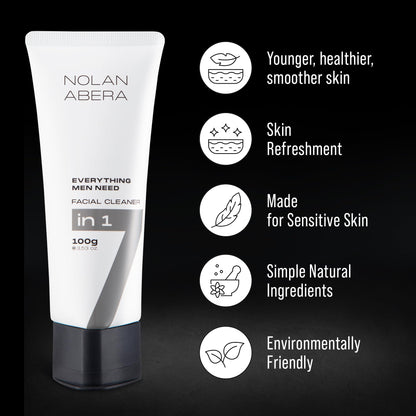ABERA Nolan Daily Facial Cleanser for Men — Deep Cleansing, Oil Control, 2-Pack Grapefruit Gift