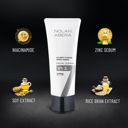 ABERA Nolan Daily Facial Cleanser for Men — Deep Cleansing, Oil Control, 2-Pack Grapefruit Gift