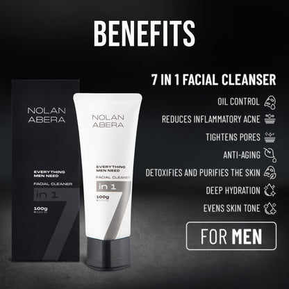 ABERA Nolan Daily Facial Cleanser for Men — Deep Cleansing, Oil Control, 2-Pack Grapefruit Gift