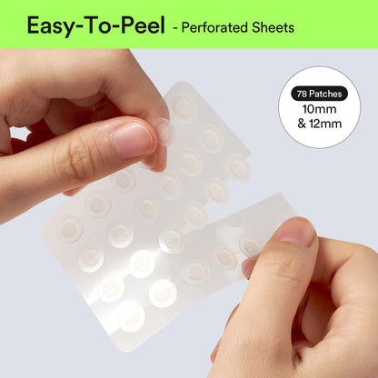 Abib Heartleaf Calming Spot Patch – 78 Patches, Invisible & Waterproof, Two Sizes (10mm/12mm)