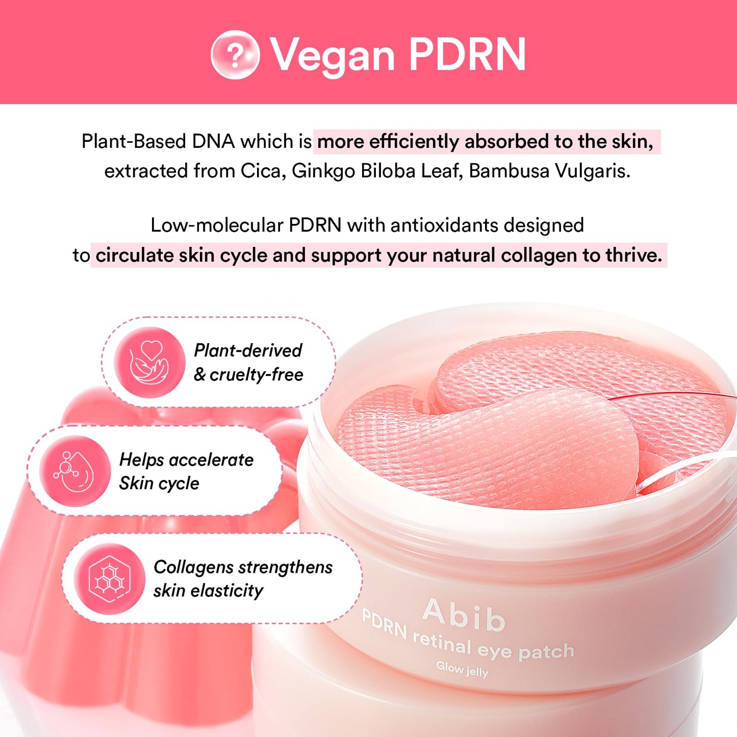 Abib Pink Me Up PDRN 3-Step Glow Kit | Overnight Firming Jelly Mask & Eye Patch Set