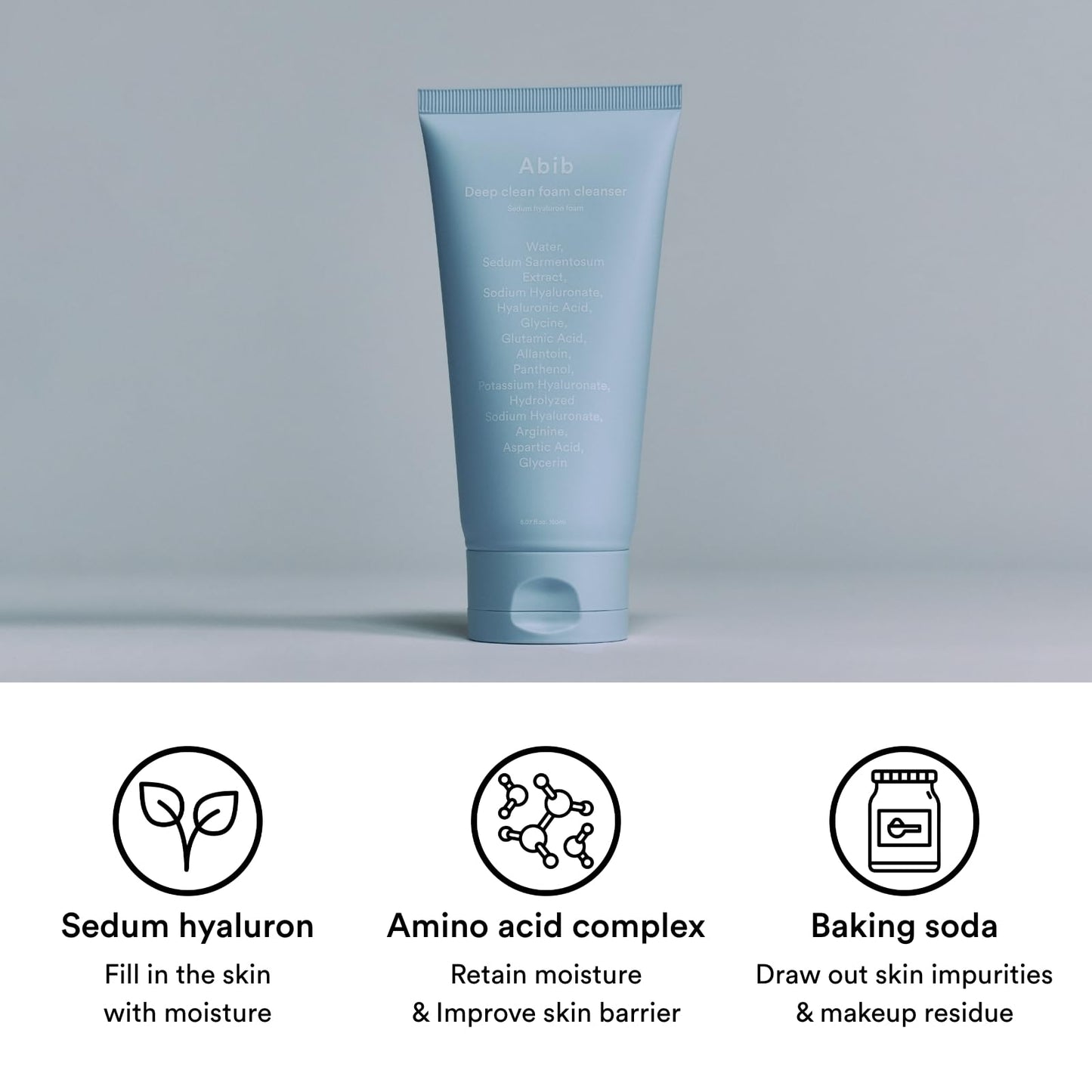Abib Deep Clean Foam Cleanser Sedum Hyaluron 150ml | Hydrating Daily Cleanser