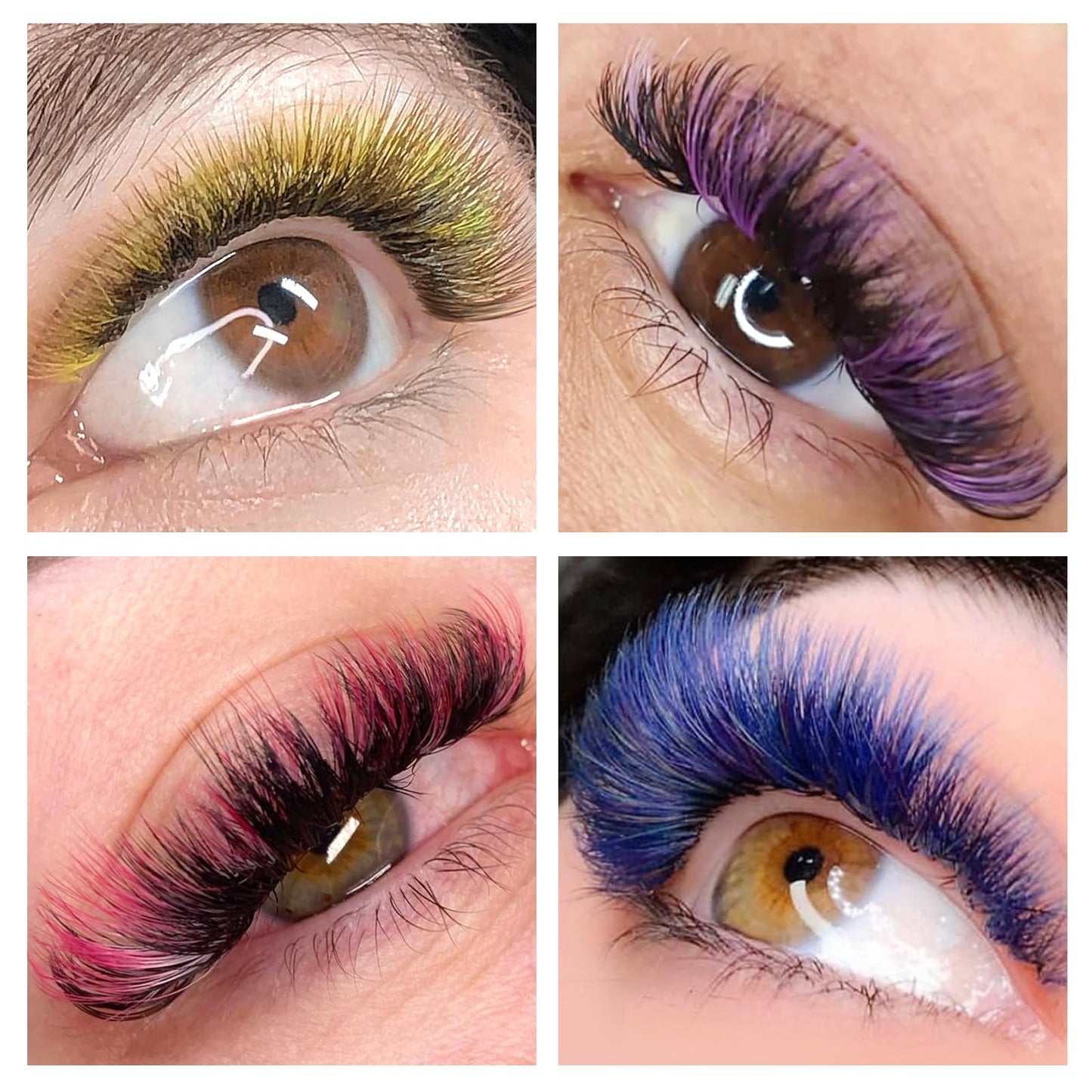 ABONNIE Colored Lash Extensions — 16 Rows Cashmere Lashes, 0.07 D Curl, 17-20mm, Pro Salon Use