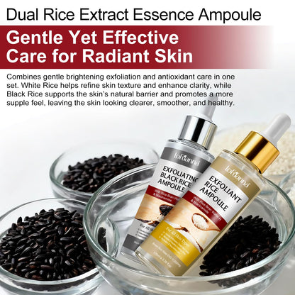 ABOUME Peel Shot Duo White & Black Rice Exfoliant – Gentle Rice Exfoliator for Face & Body (2 x 100ml)