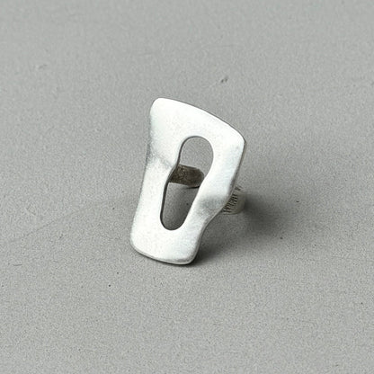 Oversized Abstract Statement Silver Ring