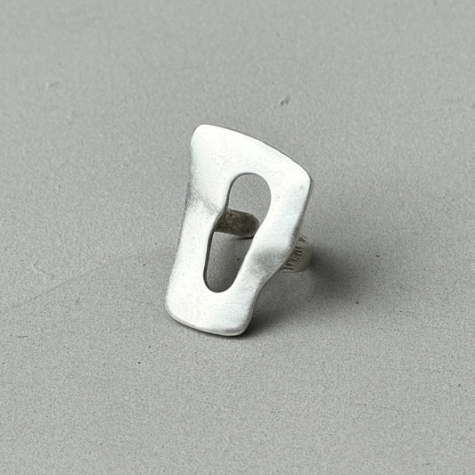 Oversized Abstract Statement Silver Ring