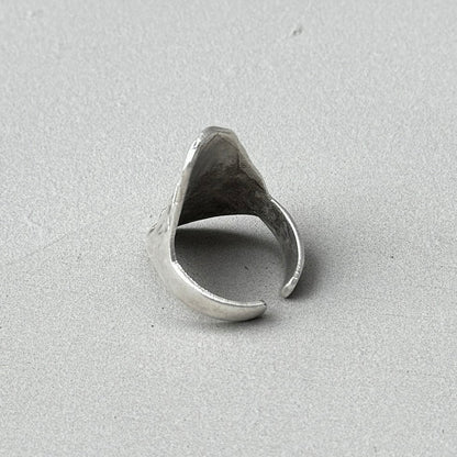 Abstract Face Silver Ring