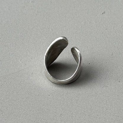 Abstract Asymmetric Silver Ring