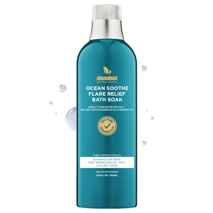 Abundant Natural Health Ocean Soothe Flare Relief Bath Soak – Magnesium Salt & Lavender, 500mL