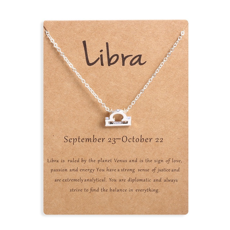 12 Zodiac Sign Constellation Pendant Necklace