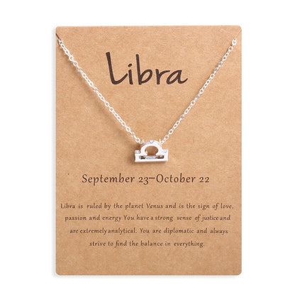12 Zodiac Sign Constellation Pendant Necklace