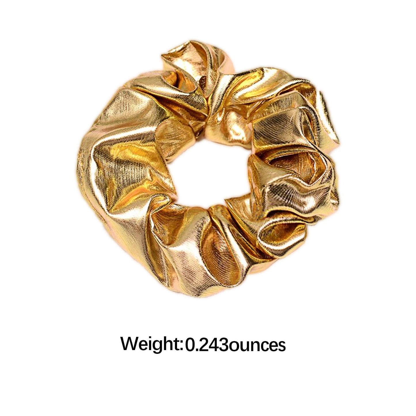 ACCGLORY Shiny Metallic Mermaid Scrunchies – Hair Elastics for Gym, Party & Club