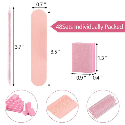 acDesign 48-Set Disposable Manicure Kit – Individually Packaged Nail Tools for Home & Salon