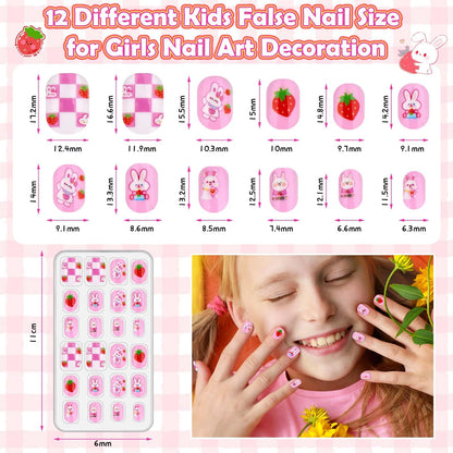 Acejoz 288-Piece Kids Nails Set – Pre-Glue Press-On Nails for Girls 8-12