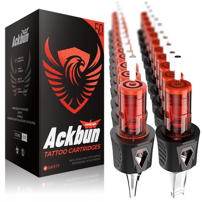 Ackbun 50 Mixed Finger Ledge Cartridges with Membrane | 3RL-11RL Set for Pros & Beginners