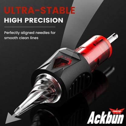 Ackbun 50 Mixed Finger Ledge Tattoo Cartridges – 3RL/5RL/7RL/9RL/11RL + RS/RM/M1 with Anti-Backflow Membrane