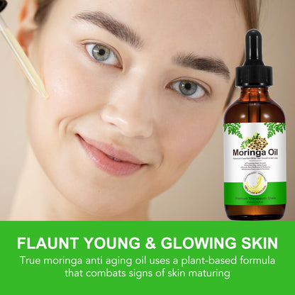 Acorn + Oak Premium Organic Moringa Oil – Cold-Pressed, Unrefined, 2 fl oz