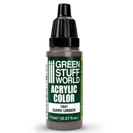 Green Stuff World Acrylic Color Paint - DARK UMBER 17ml