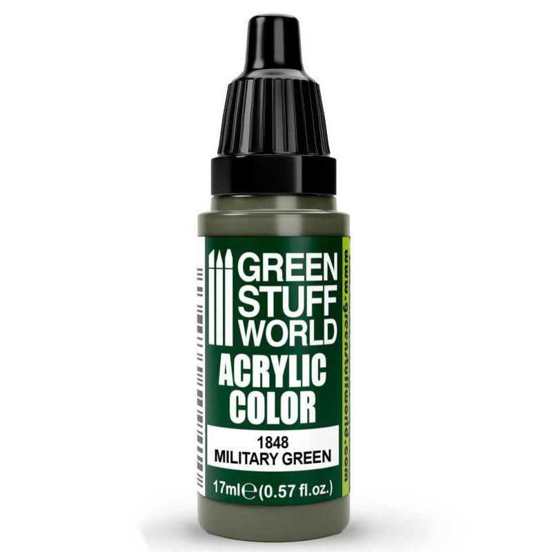 Green Stuff World Acrylic Color Paint - MILITARY GREEN 17ml