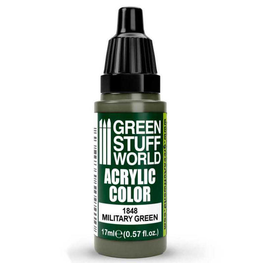 Green Stuff World Acrylic Color Paint - MILITARY GREEN 17ml