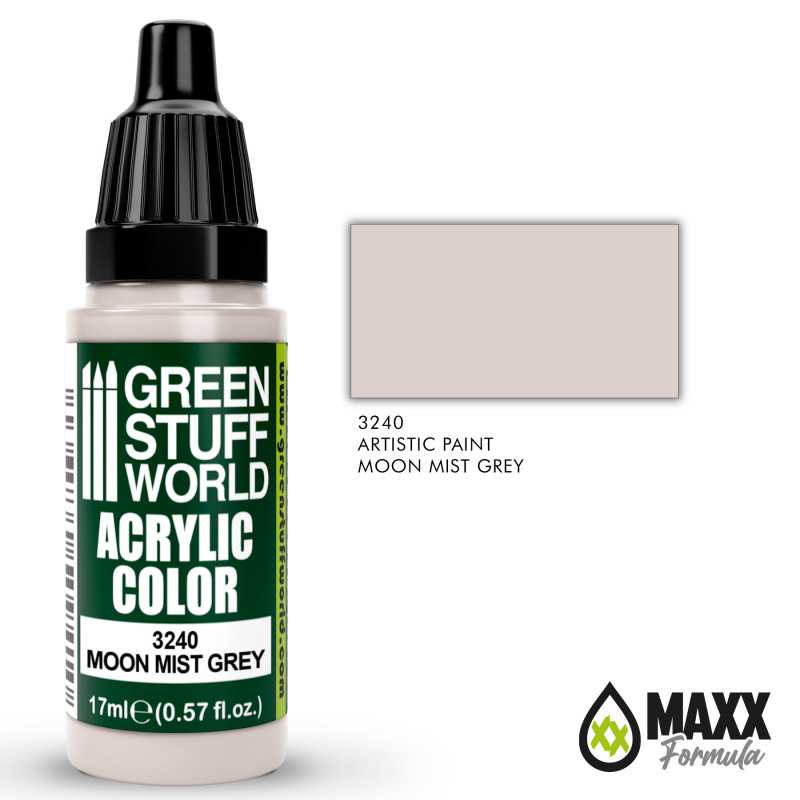 Green Stuff World Acrylic Color Paint - MOON MIST GREY 17ml