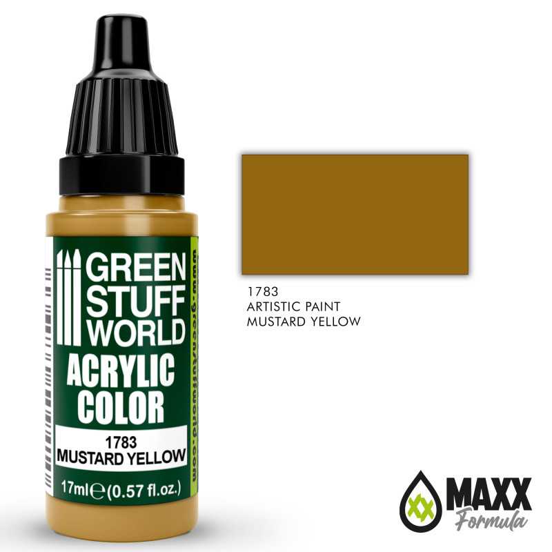 Green Stuff World Acrylic Color Paint - MUSTARD YELLOW 17ml