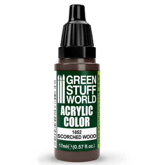 Green Stuff World Acrylic Color Paint - SCORCHED WOOD 17ml