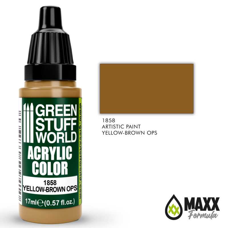 Green Stuff World Acrylic Color Paint - YELLOW-BROWN OPS 17ml