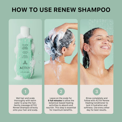 ACTIIV Renew Healing Shampoo Treatment | Plant-Based, Color-Safe Care for Damaged Hair (80 mL)