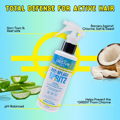 Active COCO Pre-Swim Hair Protection Spray – Chlorine, Salt Water & Heat Shield