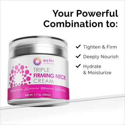 ACTIVSCIENCE Neck Firming Cream – Retinol, Collagen & Hyaluronic Acid Moisturizer