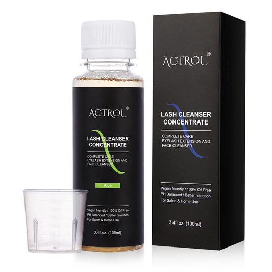 ACTROL Eyelash Cleanser Concentrate 100ml – Aloe Foaming Lash Shampoo for Salon & Home Care