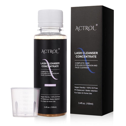 ACTROL Eyelash Cleanser Concentrate 100ml – Paraben & Sulfate Free Foaming Lash Shampoo for Extensions