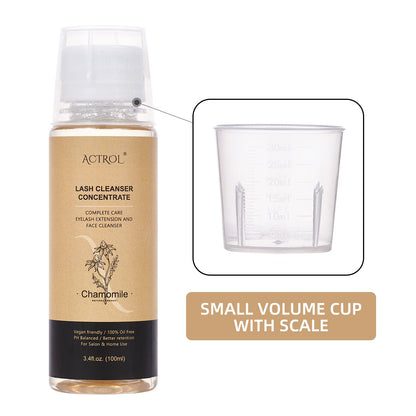 ACTROL Eyelash Cleanser Concentrate 100ml – Chamomile Foaming Lash Shampoo for Extensions (Paraben & Sulfate Free, Makes 20 Bottles)