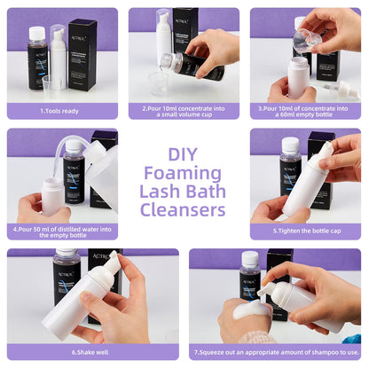 ACTROL Eyelash Cleanser Concentrate 100ml – Paraben & Sulfate Free Lash Shampoo