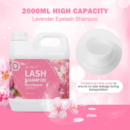 ACTROL Eyelash Extension Cleanser Cherry Blossom 2L – Paraben & Sulfate Free, Salon & Home Use