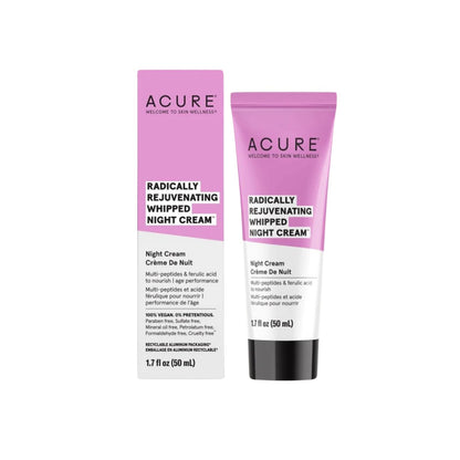 Acure Radically Rejuvenating Whipped Night Cream – Anti-Aging Peptide Moisturizer | Vegan & Clean